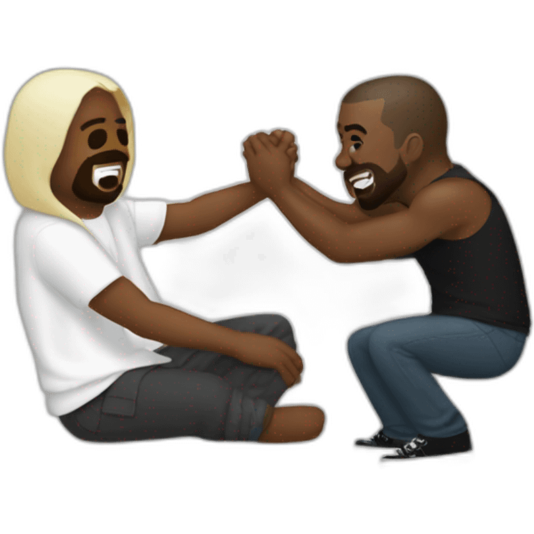 Kanye West being tickled by a klansman nice emoji