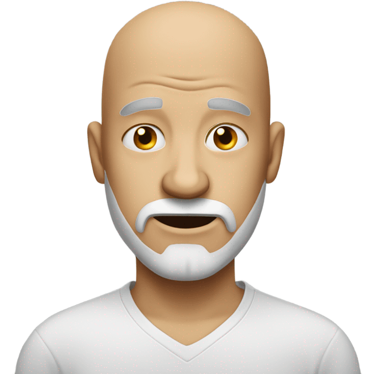 Yikes pain bald man with white goatee  emoji