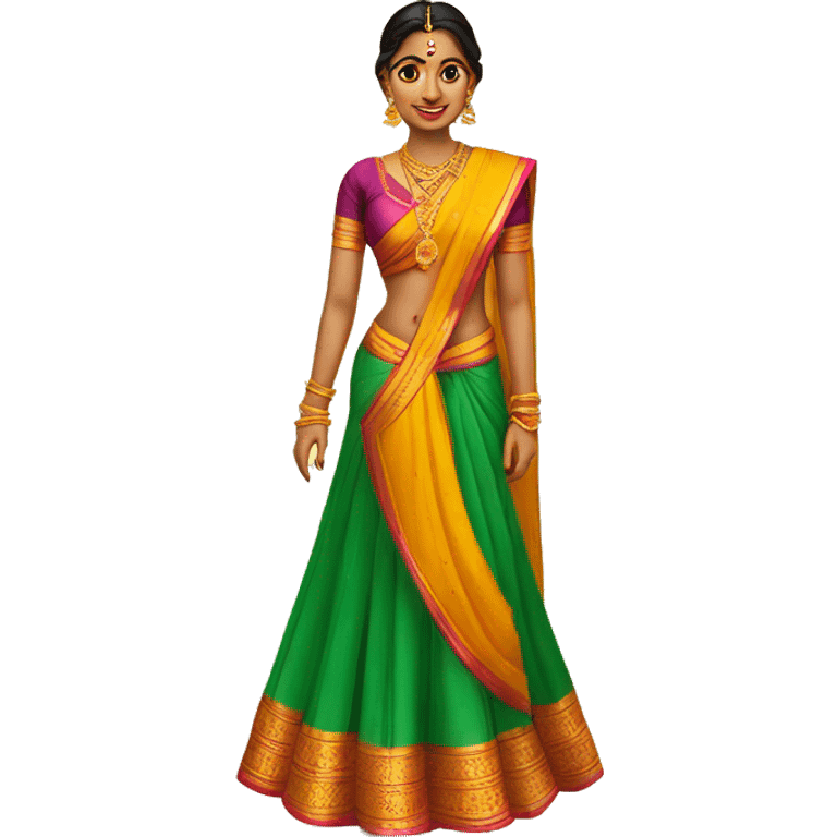 south indian fair girl in halfsaree for function emoji