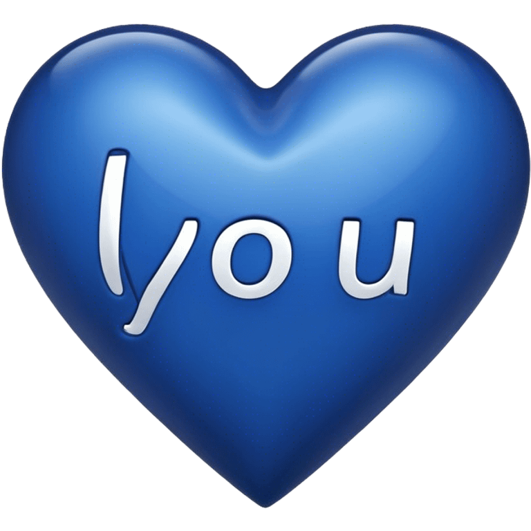 Dark blue heart with the words I Love You Ry emoji