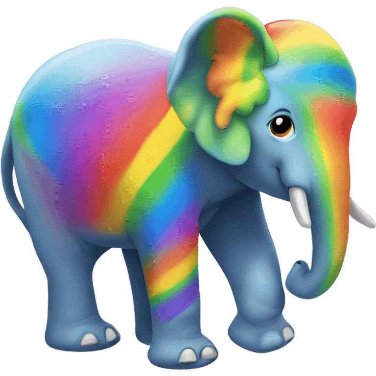 Rainbow elephant emoji