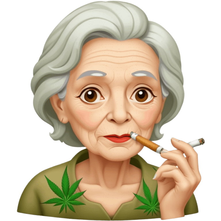 Old lady smoking weed emoji