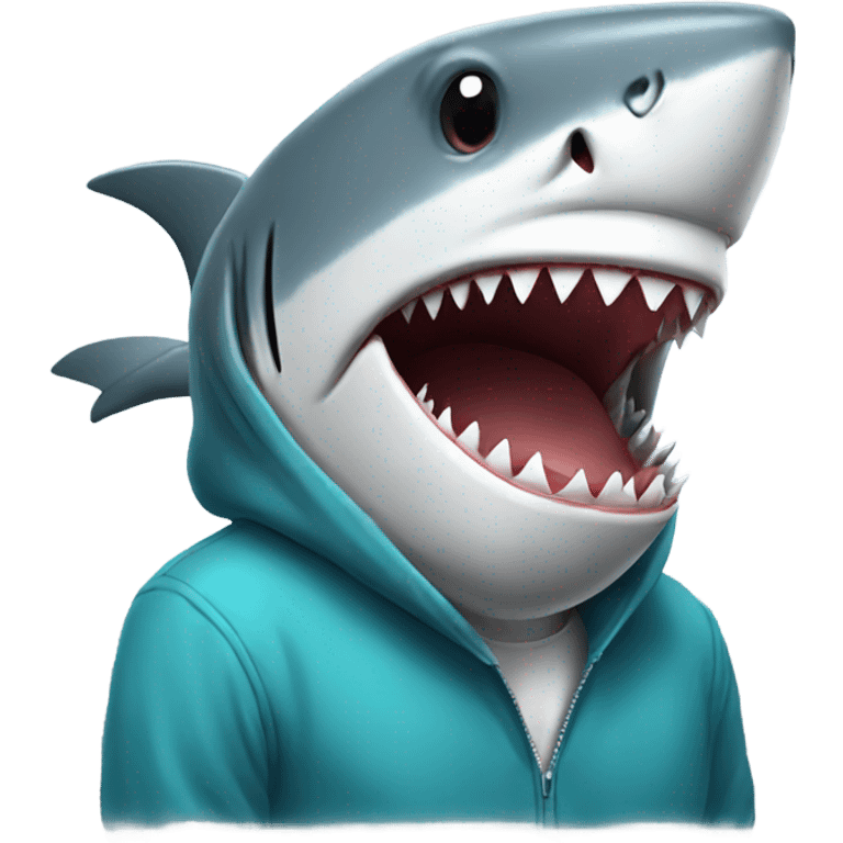 Shark wearing a hoodie emoji