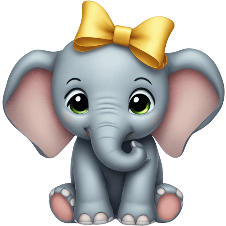 baby elephant wearing a bow  emoji