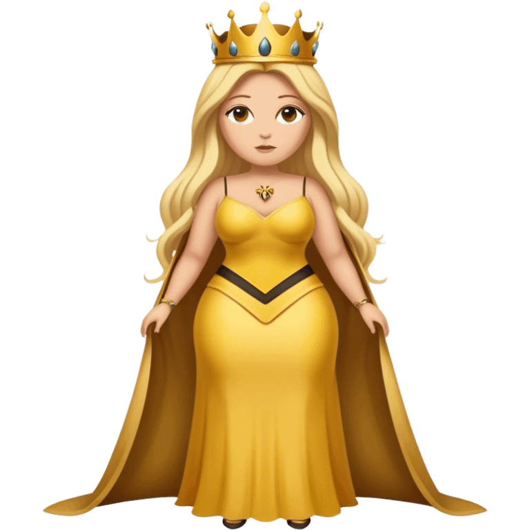 Full Body  plus size Queen bee woman with long blonde hair emoji