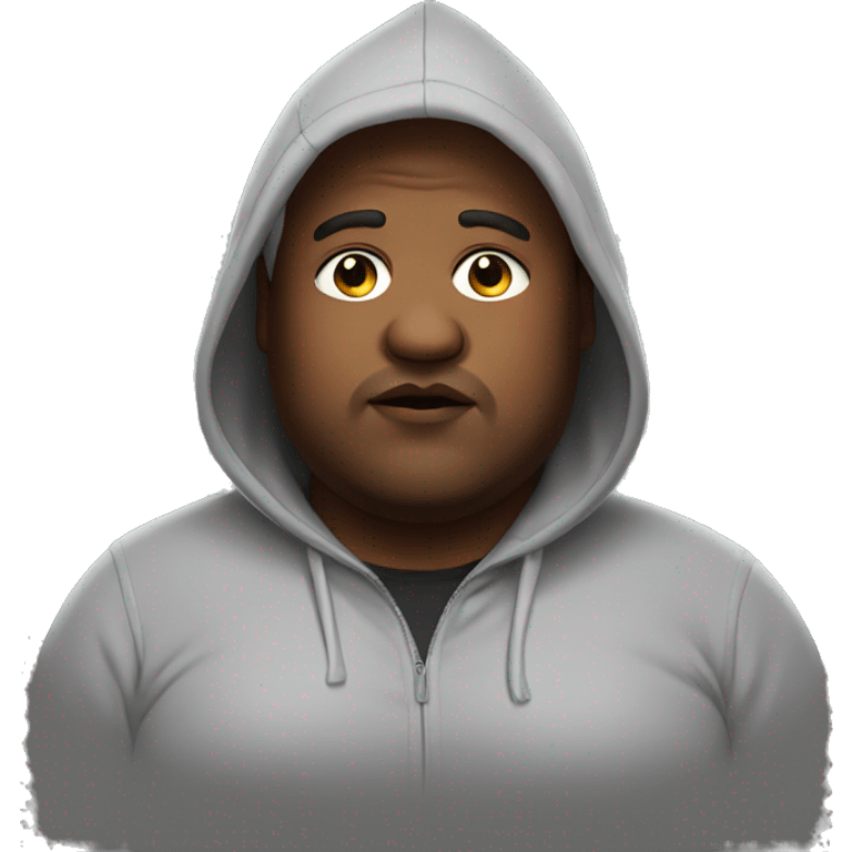 fat guy with hoodie emoji