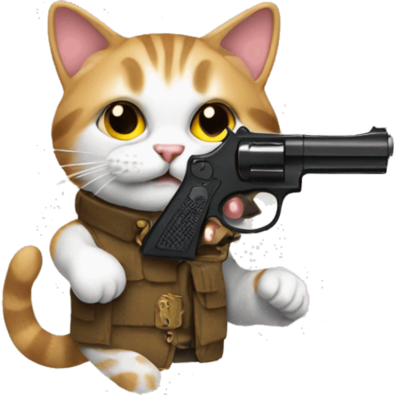 Cat with pistol emoji