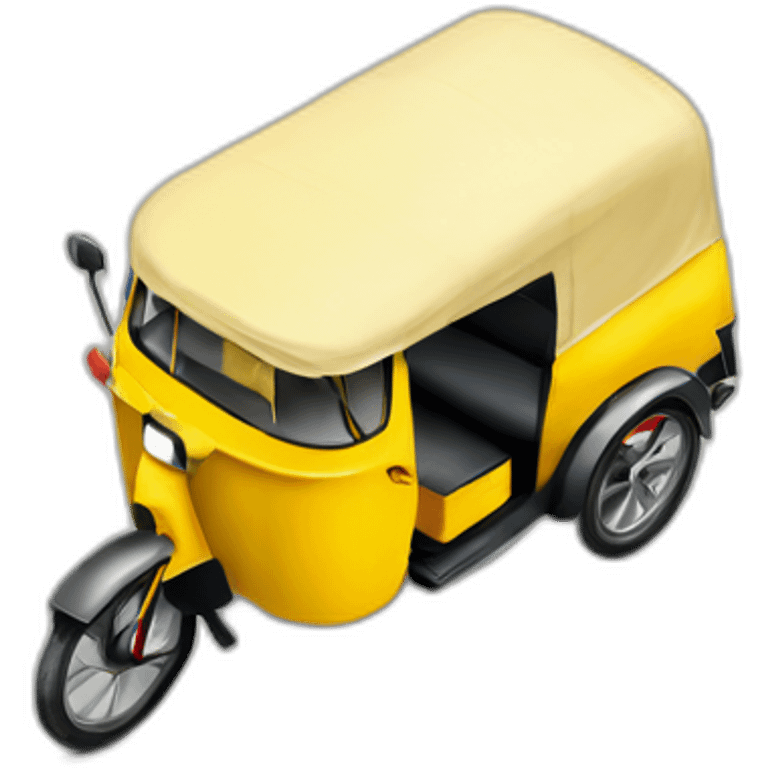 yellow auto rickshaw india from bird eye view emoji