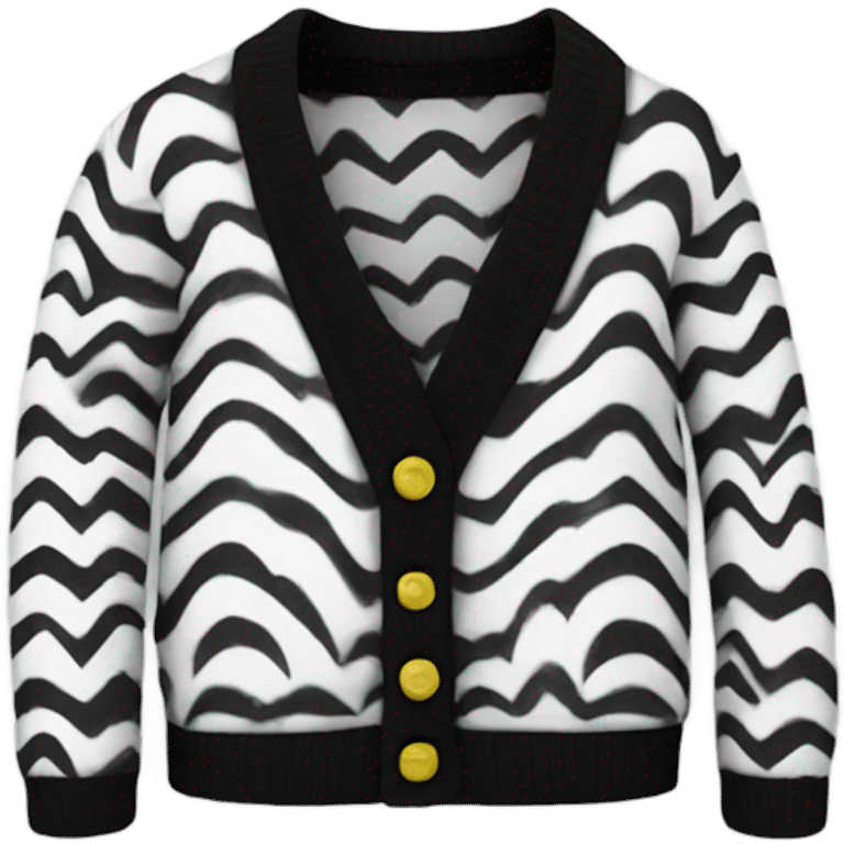 black and white swirl pattern cardigan emoji