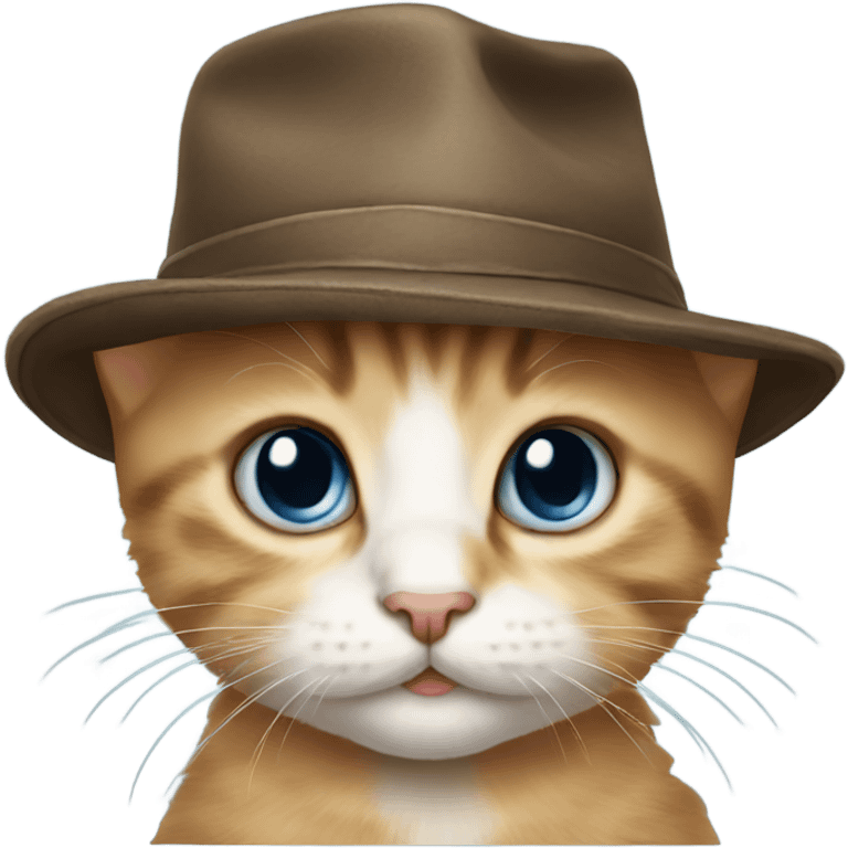 kitten wearing hat emoji