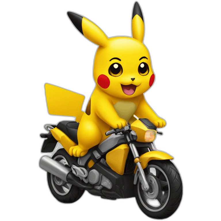 Pickachu sur moto emoji