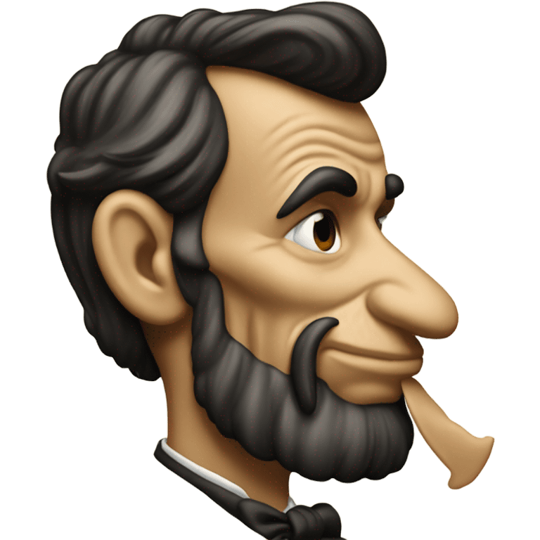 Abraham Lincoln smooching a T emoji