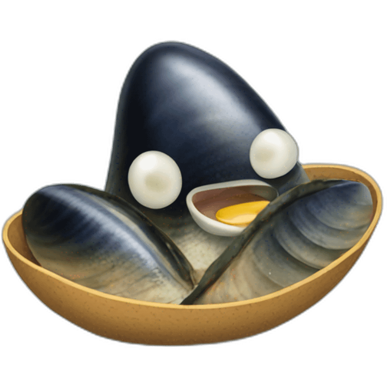 Mussel partying emoji