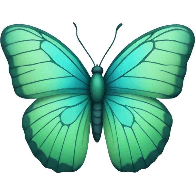 green, blue, and teal butterfly emoji