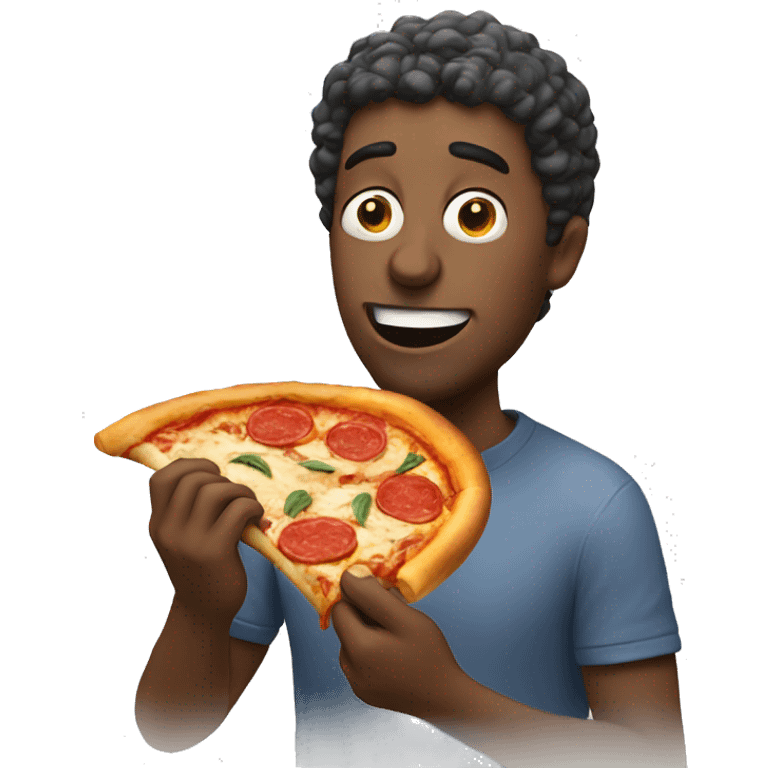 Man eating pizza emoji