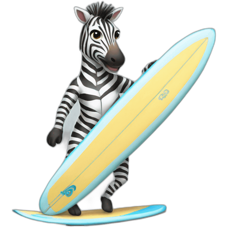 Surfing zebra emoji