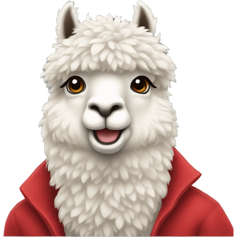 red coat alpaca emoji emoji