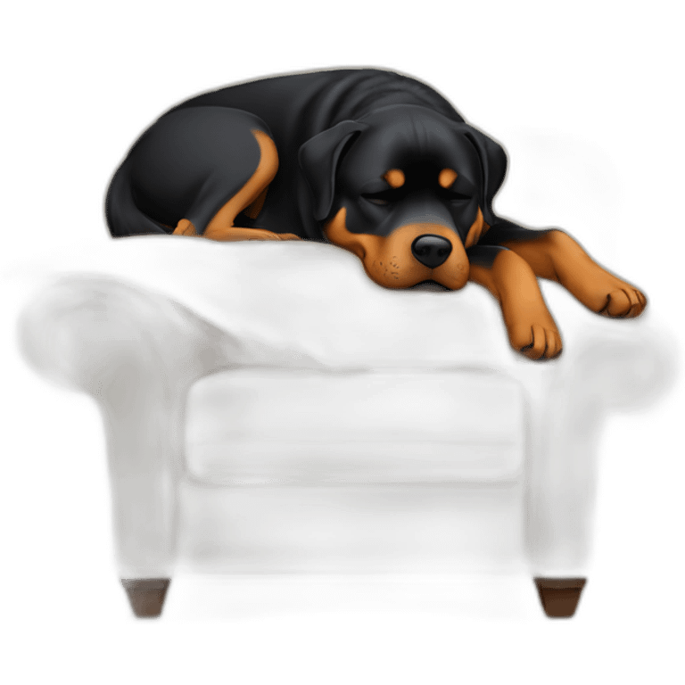 Rottweiler sleeping o couch emoji