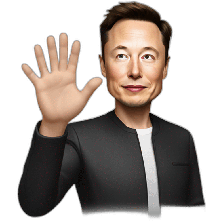 Elon musk with zoom on he is hand  emoji