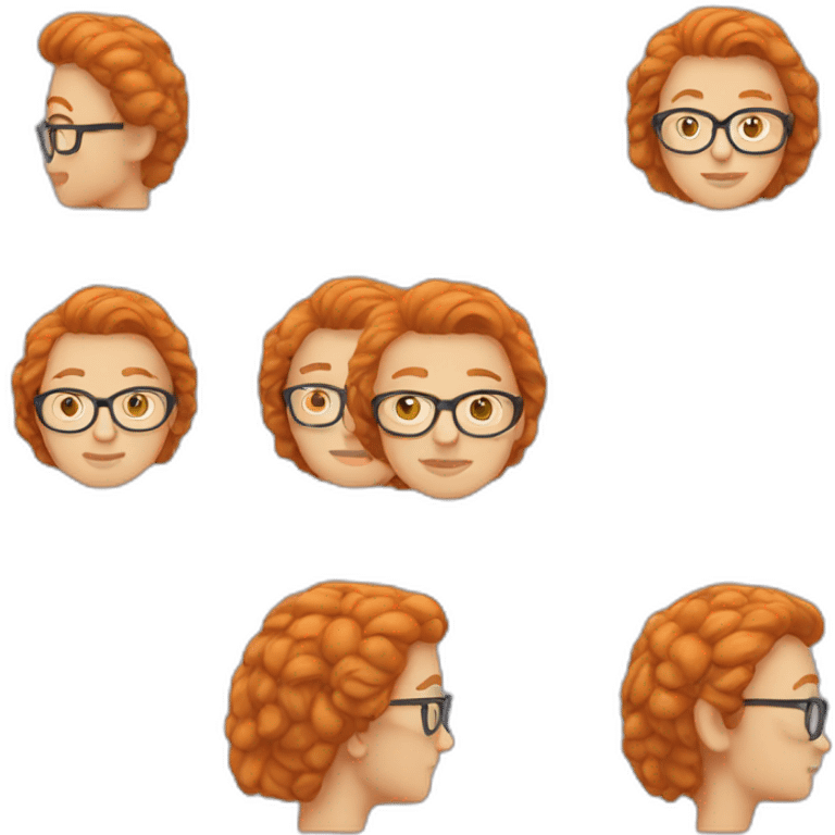 a ginger nonbinary person with a mullet and round glasses emoji