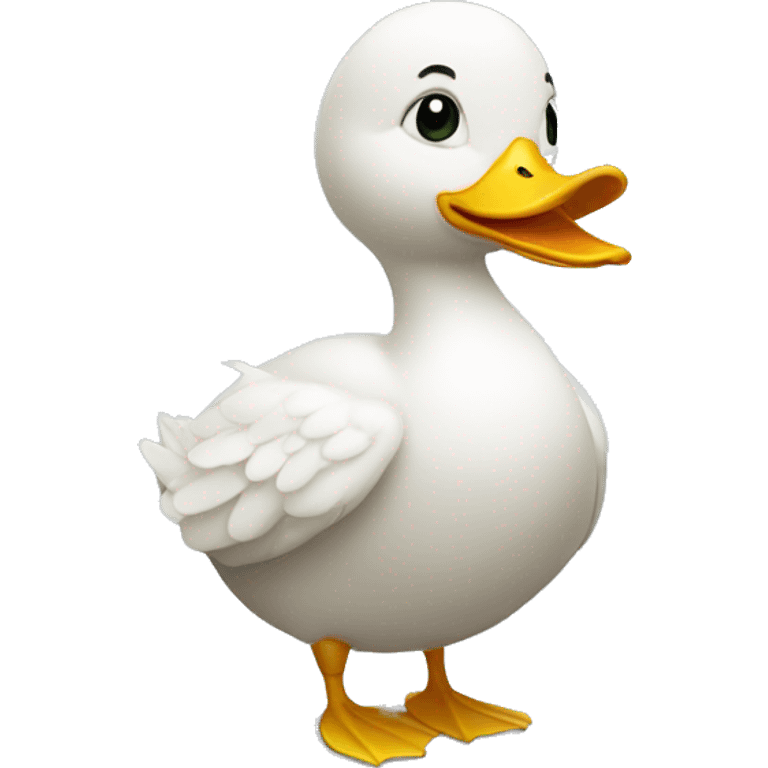 A white duck looking to the right, dressed in an FBI suit. emoji