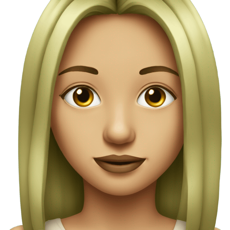 realistic portrait of girl marijuana emoji