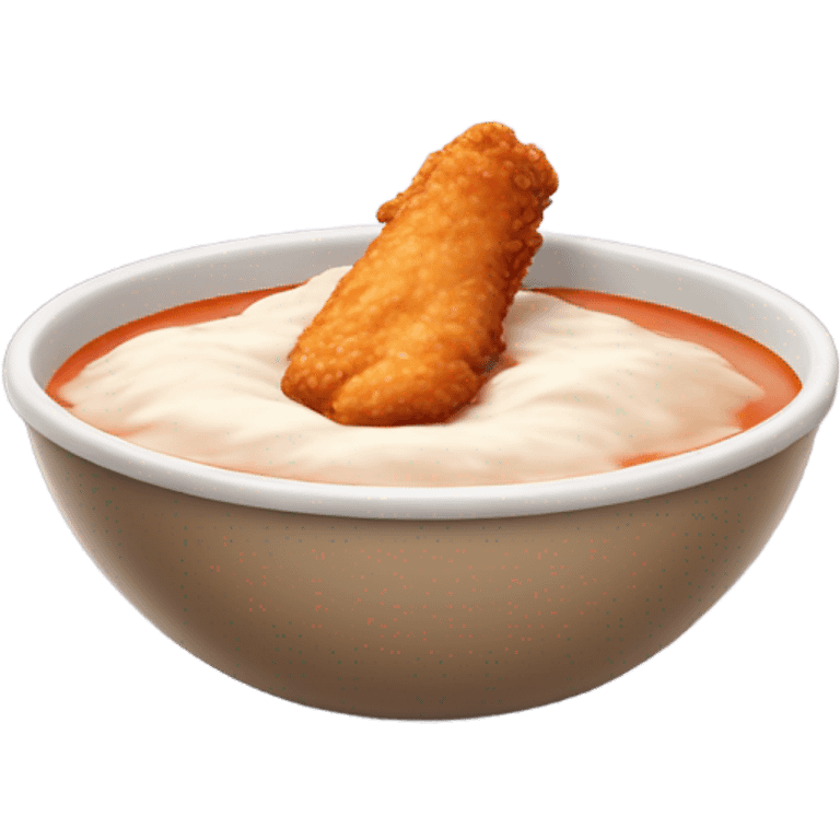 chicken finger dipped into sauce emoji