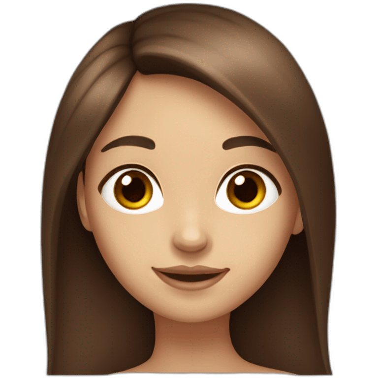 a girl with long dark brown hair with red coloring that covers almost all of her hair, brown eyes, light skin tone  emoji