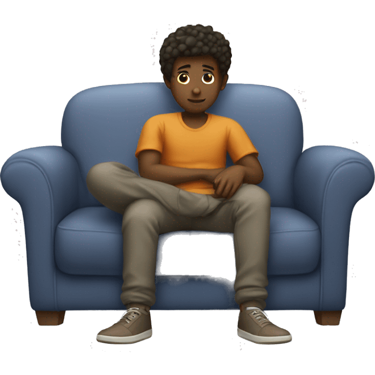 boy relaxing on couch emoji