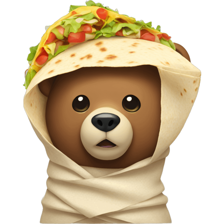 A bear with a burrito on his head emoji