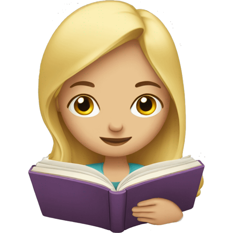 Blonde girl reading a book  emoji