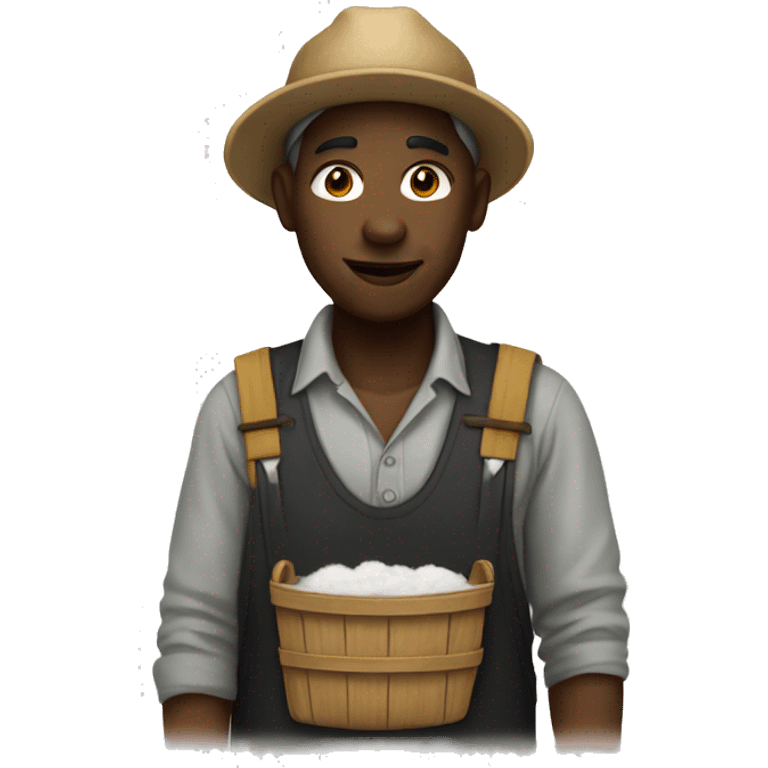 Cotton worker black emoji