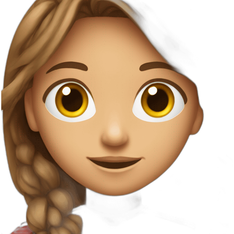 Une jeune fille avec long brun habiller en rouge qui fait du handball emoji