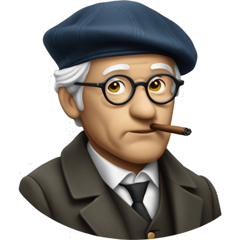 Jean William Fritz Piaget smoking his pipe with a beret on emoji