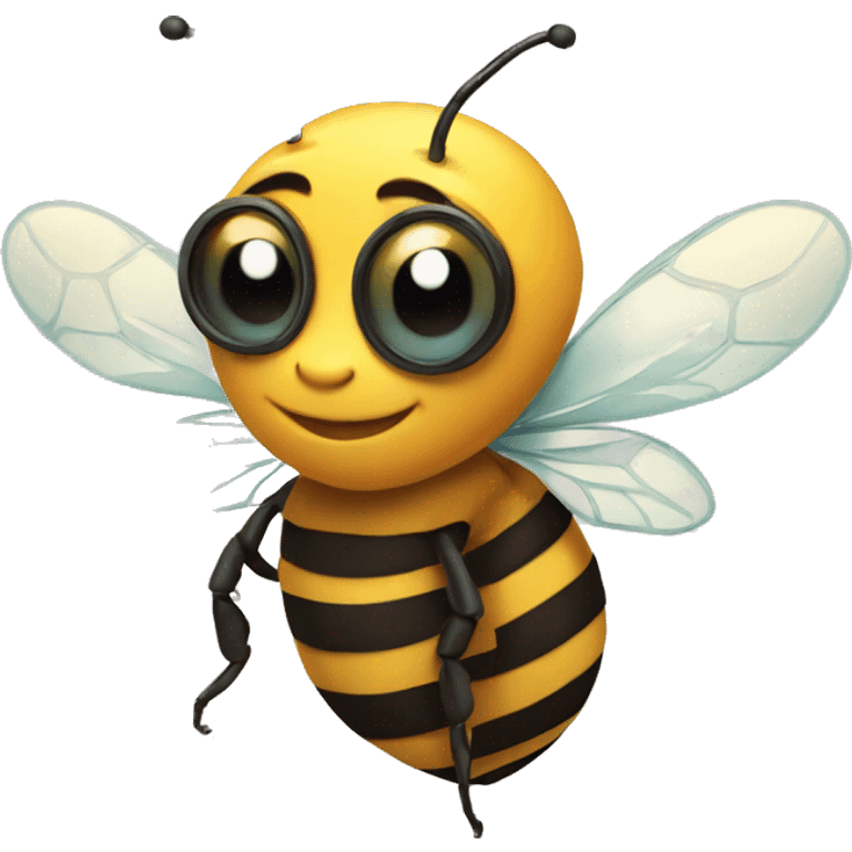 Bee who is smart and cool  emoji