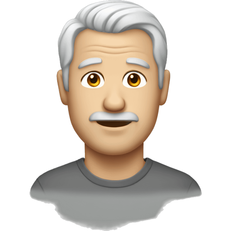 Middle aged white male with thinning grey hair emoji