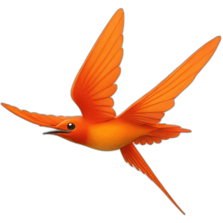 orange-red swallow flying with wings spread emoji