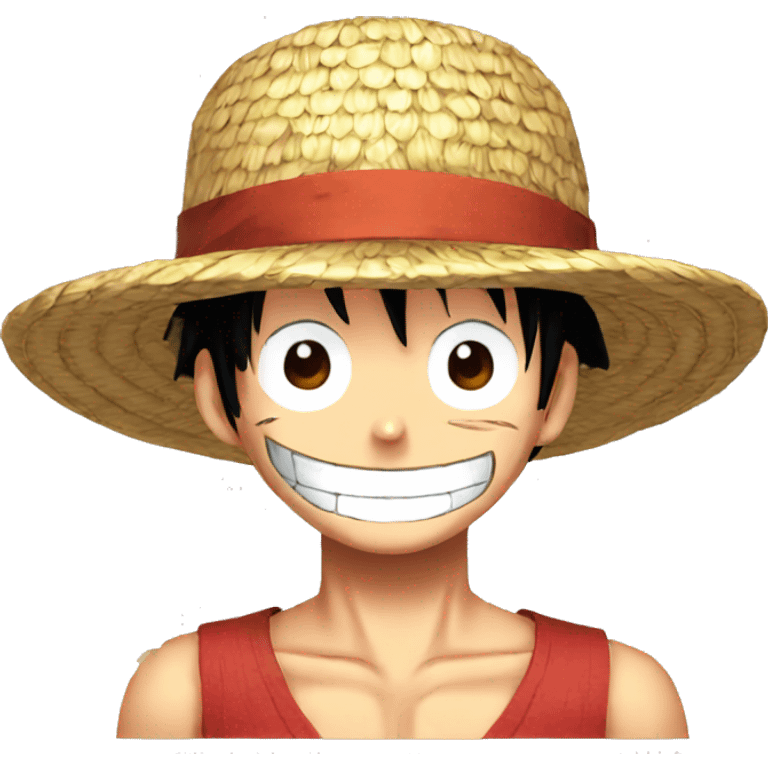 one piece straw hat Luffy emoji