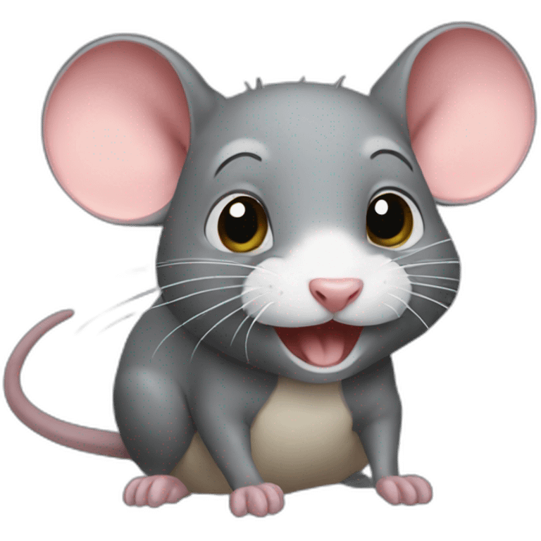 Un rat qui mange un chat emoji