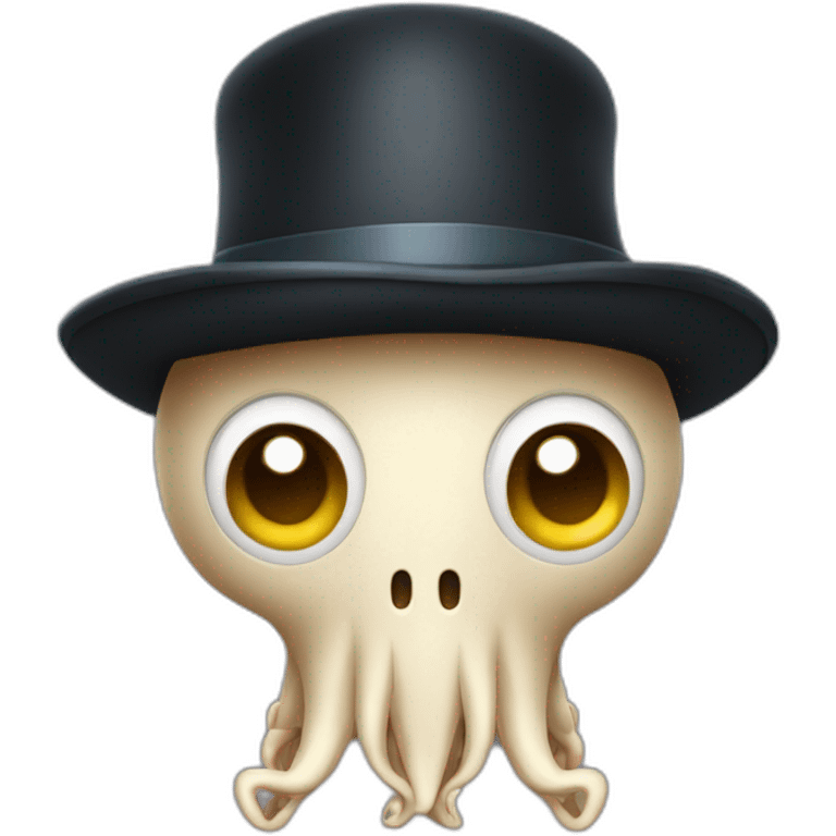 Squid wearing a bowler cap emoji