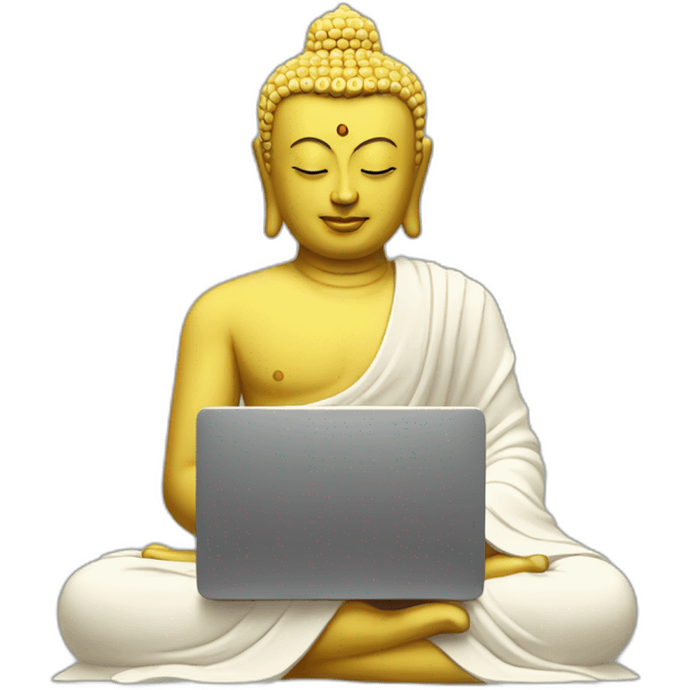 buddha typing on a computer emoji