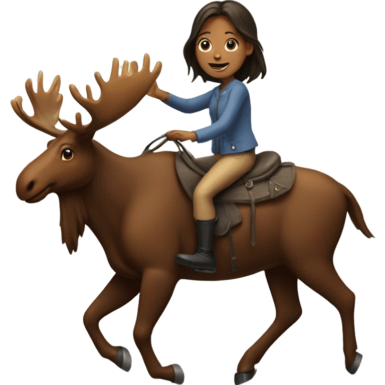 girl riding moose  emoji