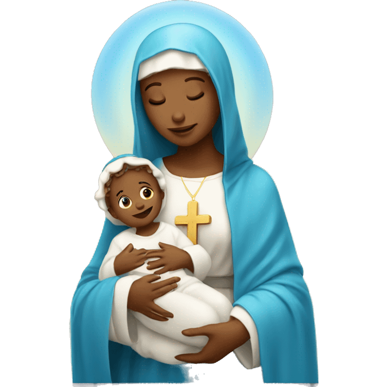 holy Mary with baby Jesus emoji