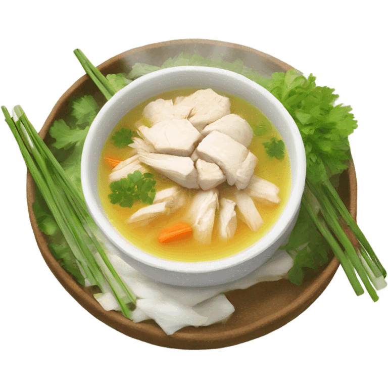 Thai style chicken rice soup emoji