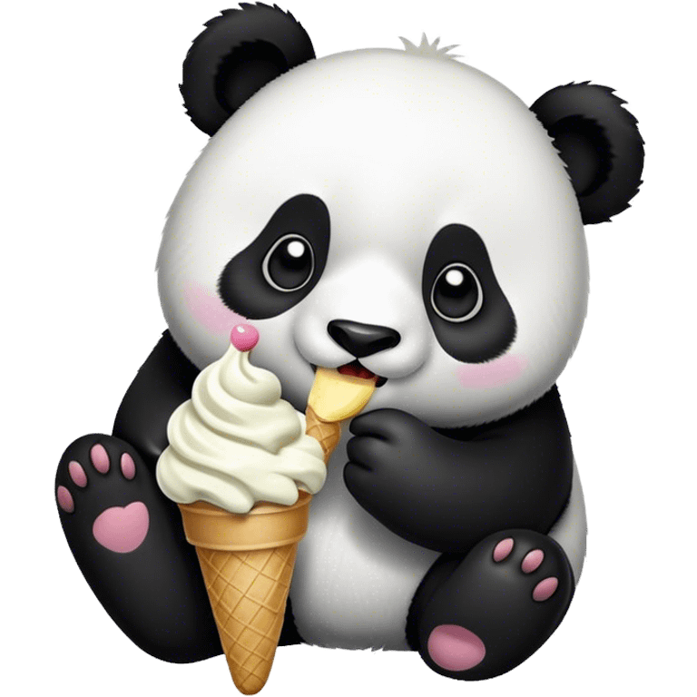 Panda eating ice cream emoji