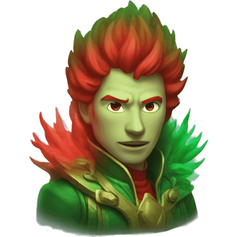 Red and green aura emoji