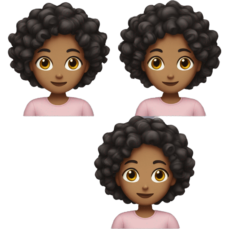 Brown girl with curly black hair emoji