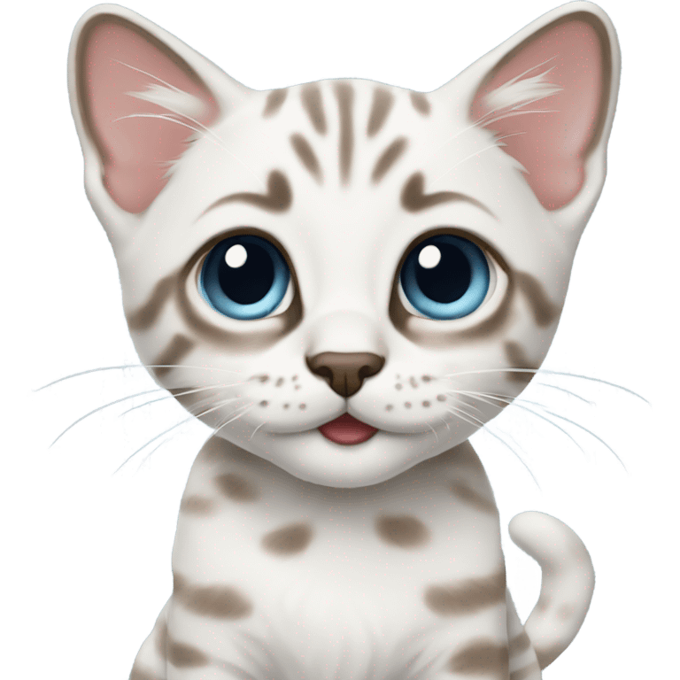 Snow bengal kitten  emoji