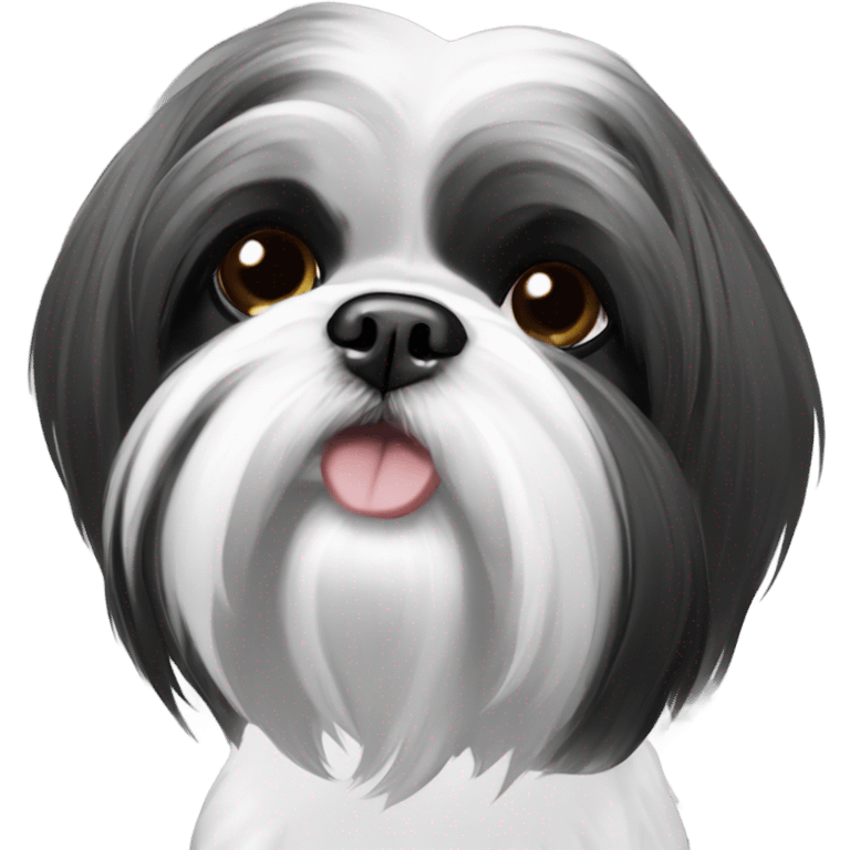 Shih Tzu, black and white ￼ emoji