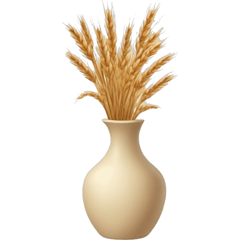 Dried grass and wheat in a beige vase emoji